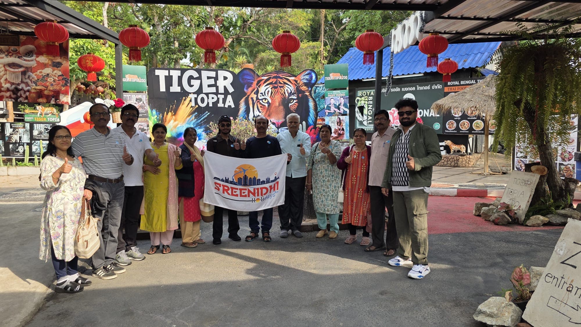 Sreenidhi Holidays group at Tiger Topia, Pattaya, Thailand