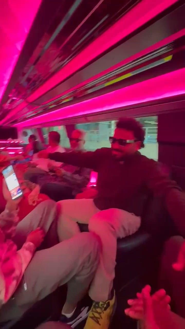 Travellers on the tour coach