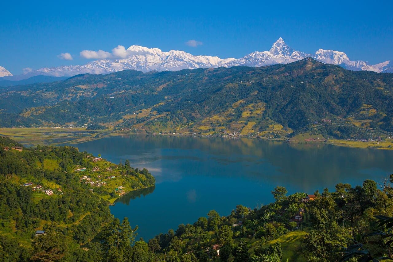 Phewa Lake and the Annapurna range, Pokhara
