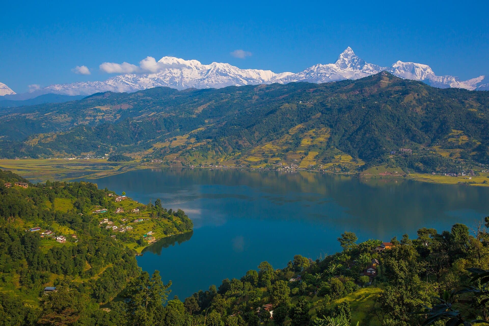 Phewa Lake and the Annapurna range, Pokhara