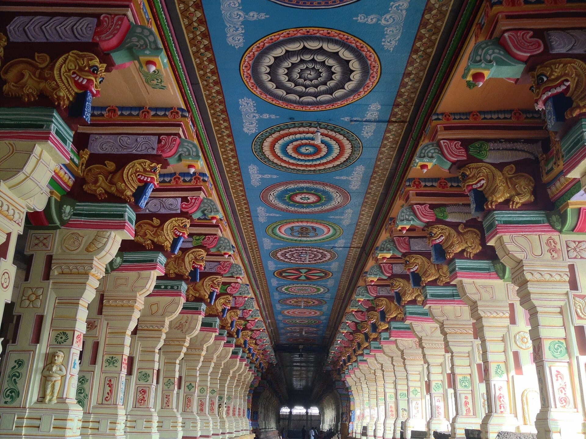 Painted pillared corridor, Ramanathaswamy Temple, Rameswaram